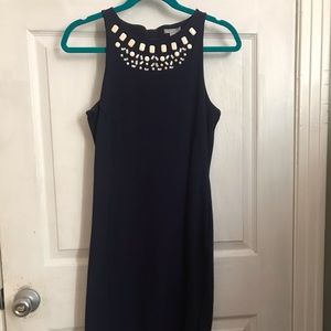 H&M navy blue beaded bodycon cocktail dress